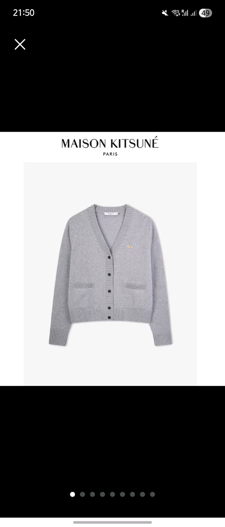 메종키츠네 램스울 여성 베이비 폭스헤드 여우 패치 가디건 니트 이미지