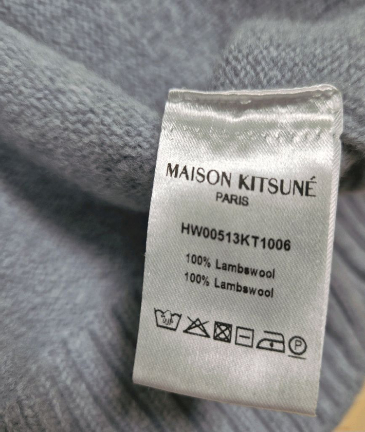 메종키츠네 램스울 여성 베이비 폭스헤드 여우 패치 가디건 니트 이미지