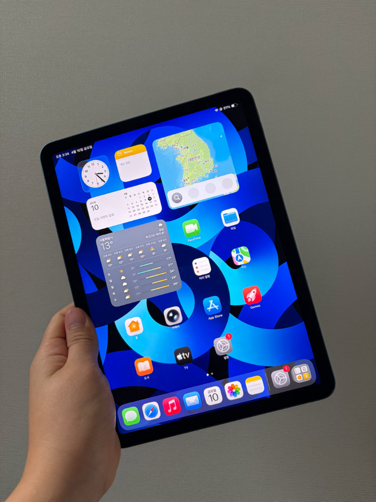 아이패드 에어5 5세대 M1 64GB 와이파이 블루 단품 A급 44만 이미지