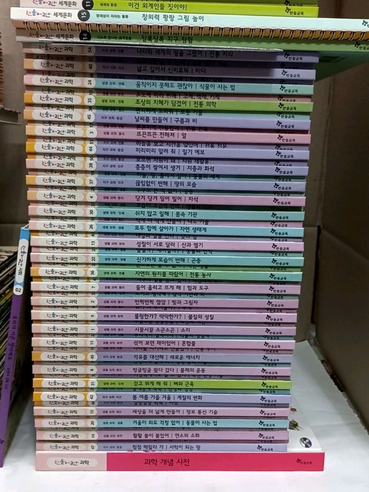 . 한솔 어린이 백과, 과학, 사회, 세계문화 개정판 풀셋 이미지