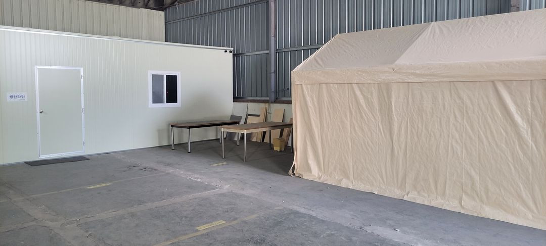 조립식 그늘막 프레임 비닐하우스 간이 천막 창고 주차장 이미지