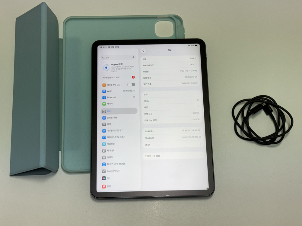 아이패드 프로 11인치 2세대 256G A급 스그 + 케이스 판매 이미지