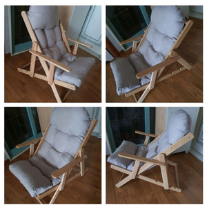 원목 한샘 접이식 다용도 안락의자 기울기조절 및 편함 저렴하게4만원 이미지