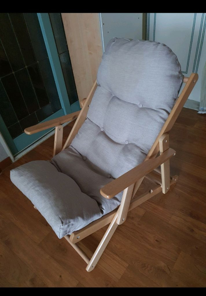 원목 한샘 접이식 다용도 안락의자 기울기조절 및 편함 저렴하게4만원 이미지