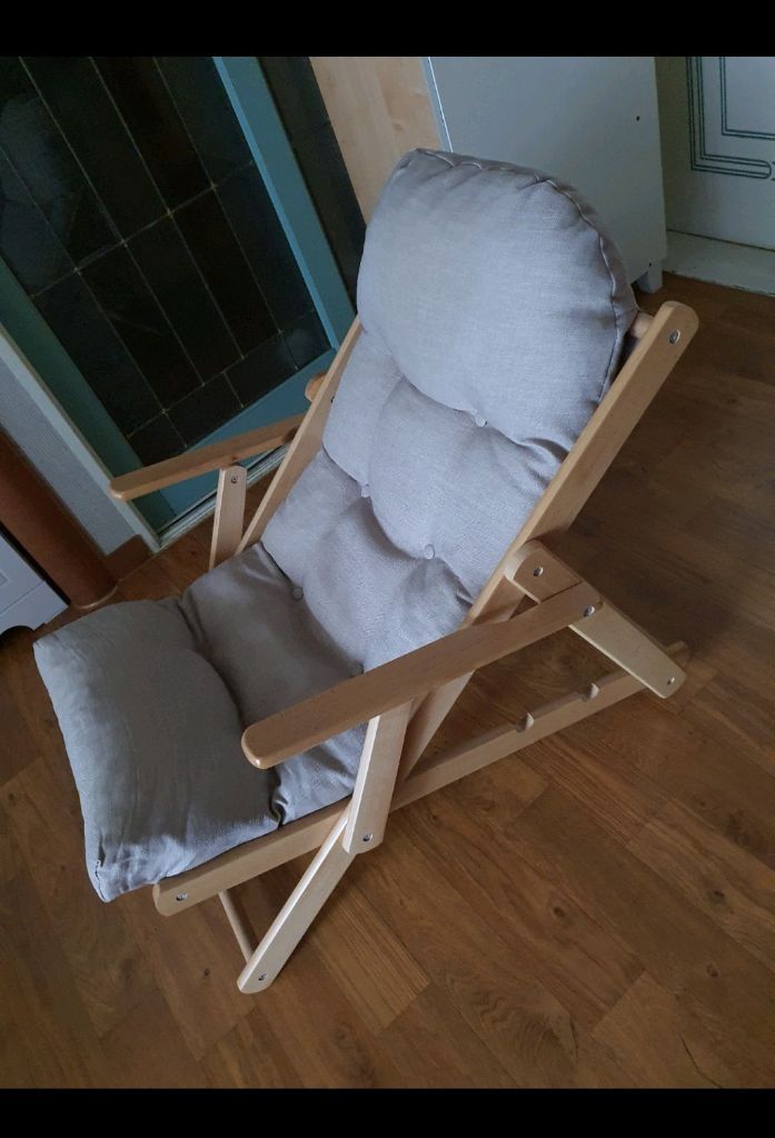 원목 한샘 접이식 다용도 안락의자 기울기조절 및 편함 저렴하게4만원 이미지