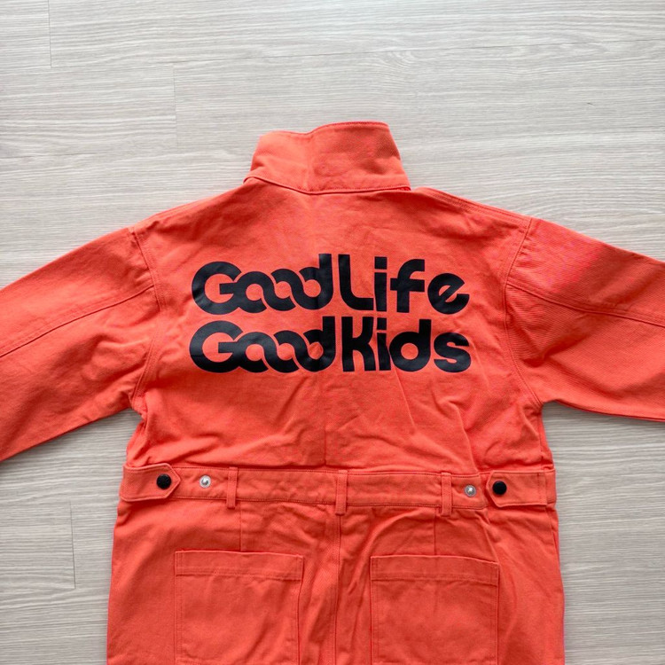 새상품 히로 glgk 베이직 로고 점프수트 오렌지 140 이미지