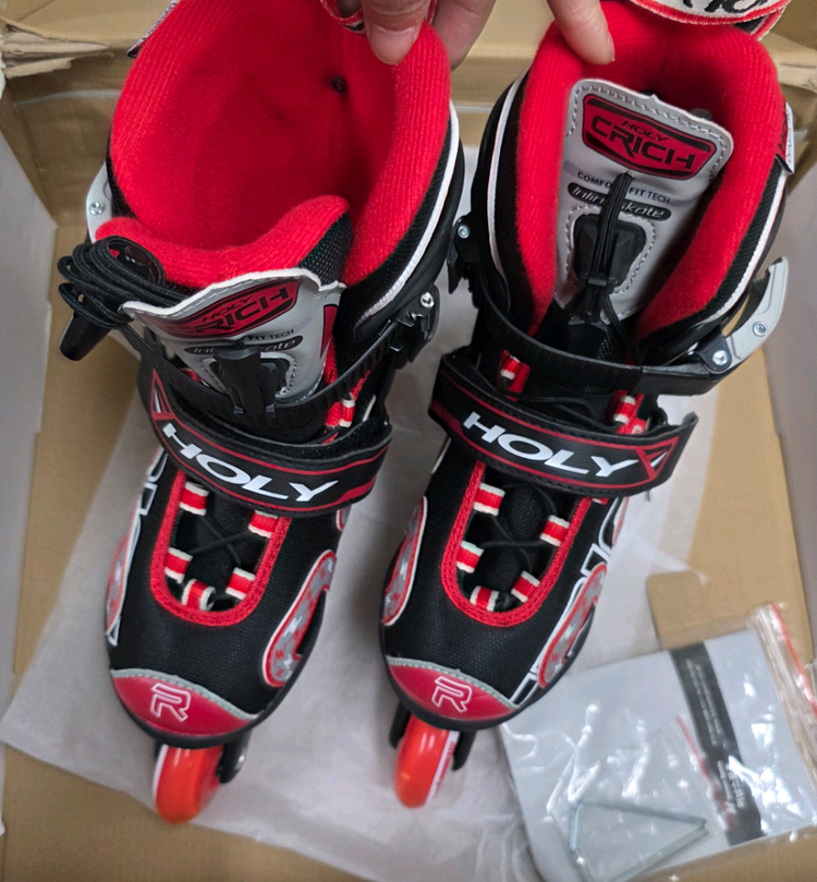 아동용 인라인 스케이트 M사이즈(200-230mm)레드색 이미지