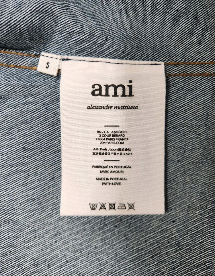 [정품 파격가 여성용] 아미 스몰 하트로고 데님 긴팔 청셔츠 S 사이즈 꼼데가르송 가니 마인 폴로 랄프로렌 랑방 이미지