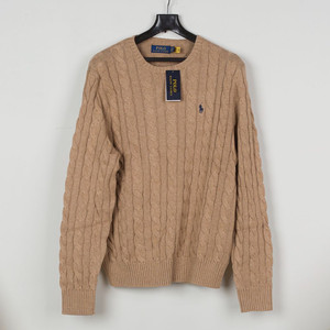 [L,2XL]폴로랄프로렌 케이블니트 코튼 스웨터 브라운 팝니다 이미지