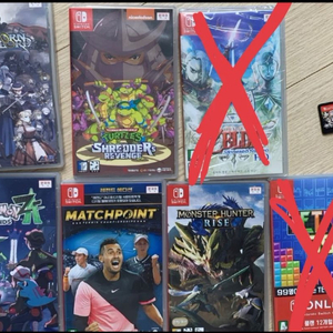 닌텐도 스위치 동물의숲 유니콘오버로드 GTA 몬스터헌터 테니스 닌자거북이 이미지