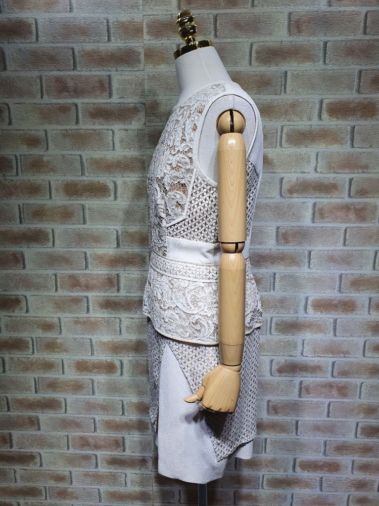 제이멘델 명품 실크 배색 레이스자수 정장 원피스 55 이미지