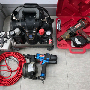 고압콤프레샤셋트. 맥스hn120,맥스hn90,고압호스. 타카.타정기. 이미지