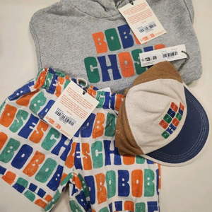 (새상품) 보보쇼즈 브랜디드 조끼 , 반바지, 모자일괄 이미지
