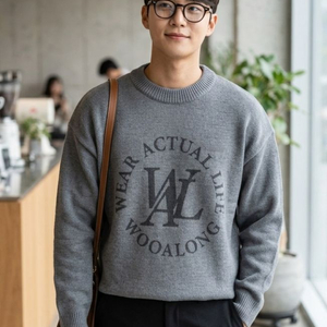 우알롱 니트 맨투맨 사이즈M 95 100새제품 이미지