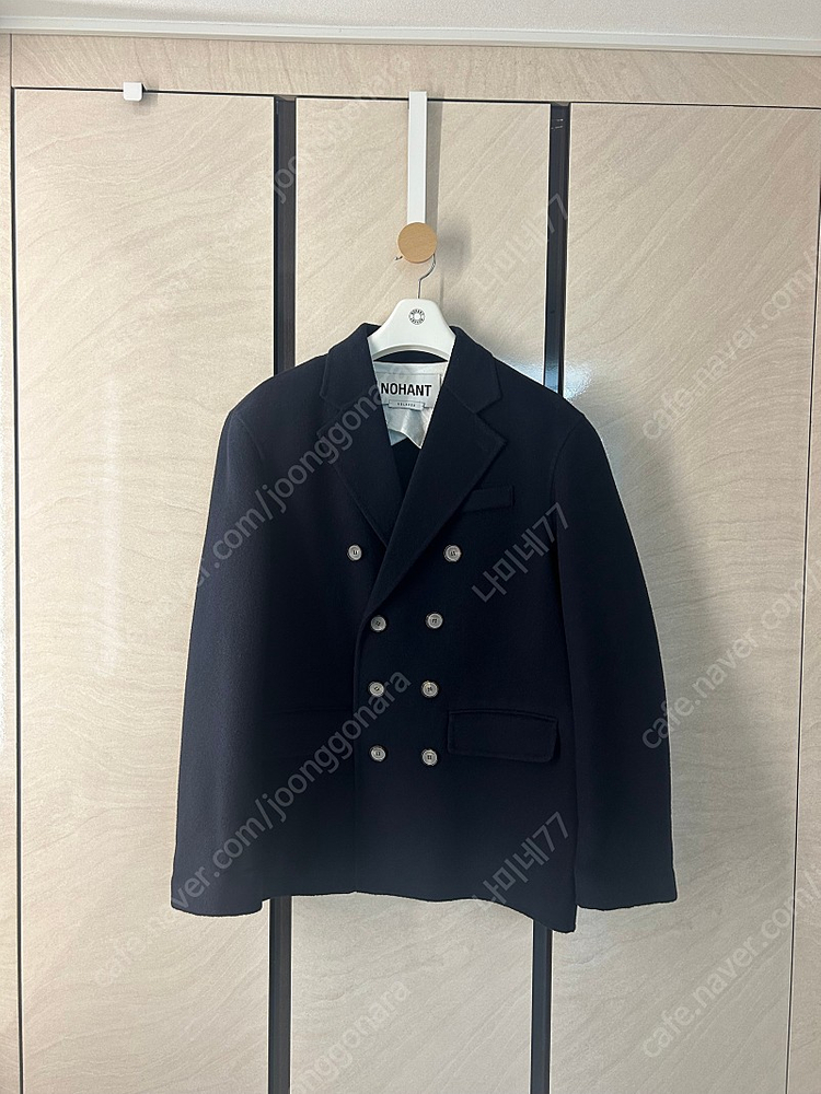 ##할인## 미스손x노앙(nohan) 부루하하 / 후왓웨어/ 오버핏 하프코트 / 네이비 m 이미지