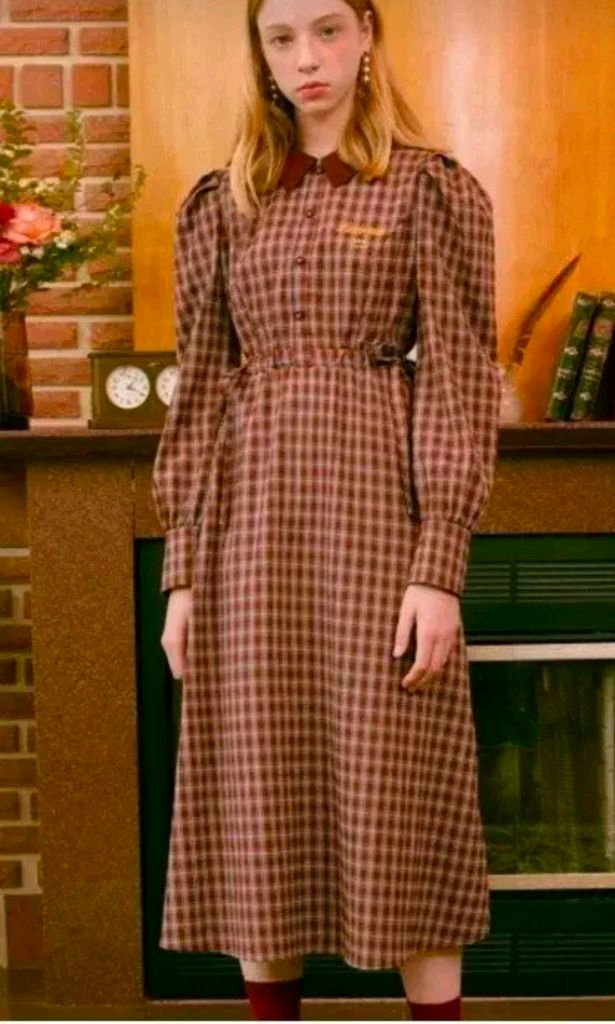 로라로라체크카라원피스 프리사이즈55 ~66 이미지