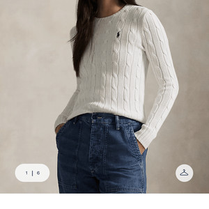 polo 폴로 케이블 니트 코튼 크루넥 스웨터 이미지