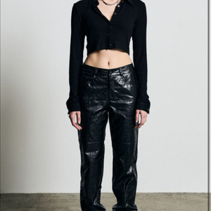 보헤미안서울 라인 레더 팬츠 line leather pants 바지 데님 이미지