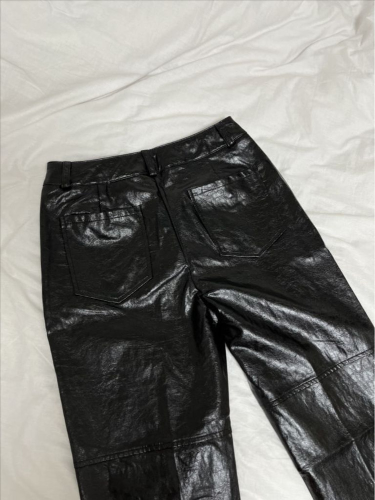 보헤미안서울 라인 레더 팬츠 line leather pants 바지 데님 이미지