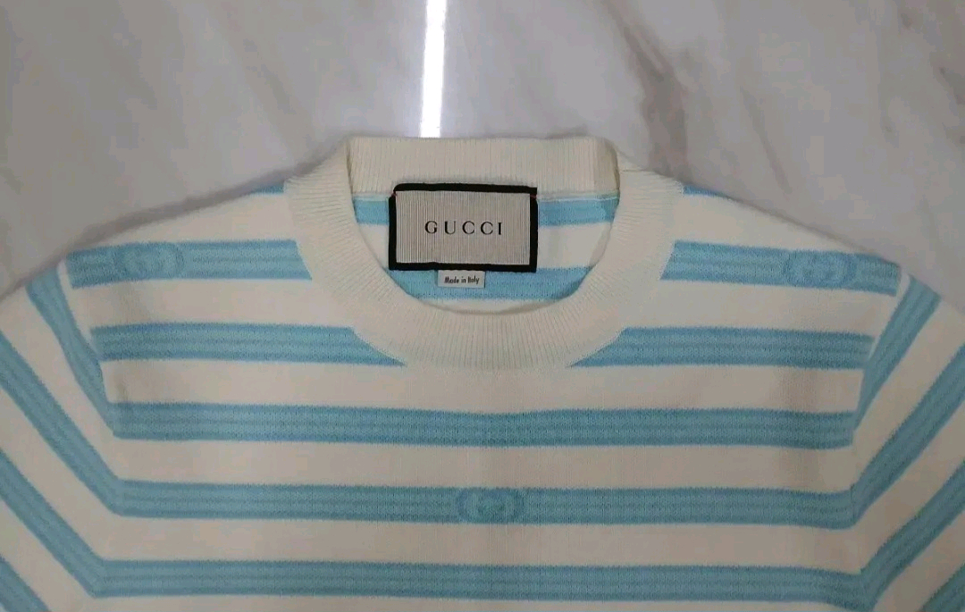 [정품 여성용] 구찌 반팔 라운드 니트 M 사이즈 (루이비통 샤넬 프라다 펜디 디올 에르메스) 이미지