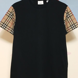 (XS~S) 버버리 우먼 체크 슬리브 반팔티 이미지
