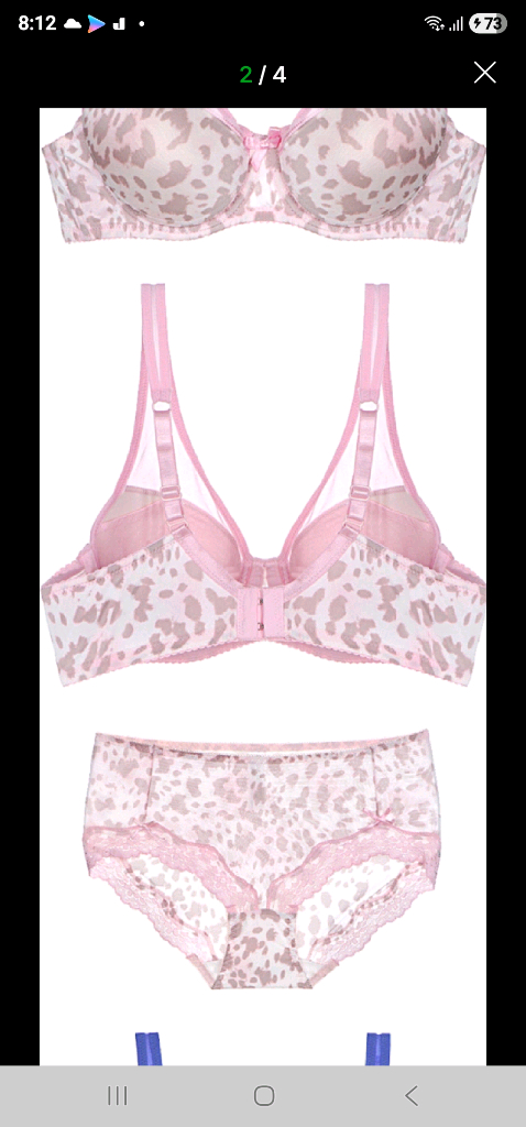 2종*핑크 브래지어 80BC 레이스 팬티 95M 이미지
