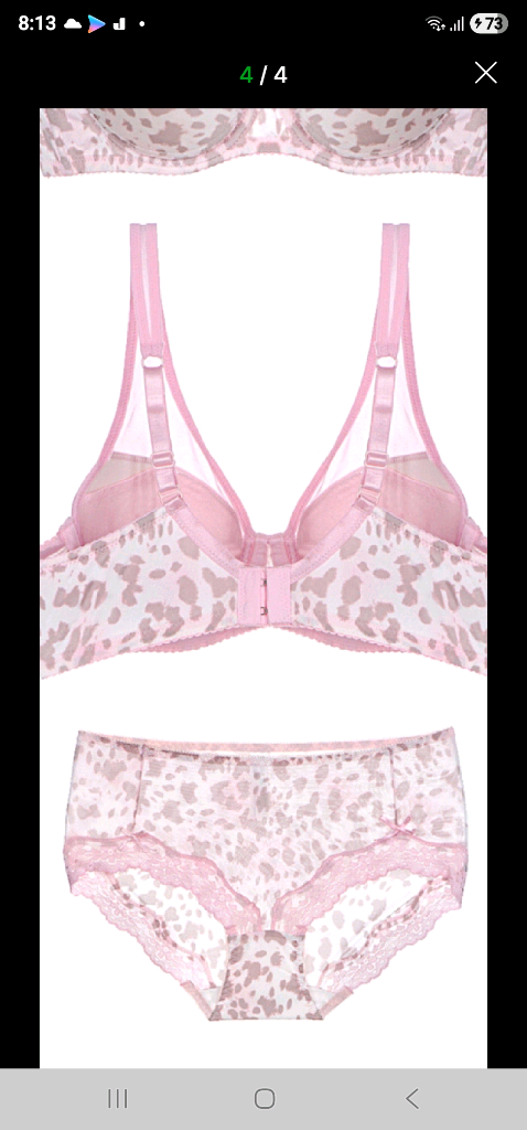 2종*핑크 브래지어 80BC 레이스 팬티 95M 이미지
