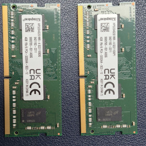 킹스톤 DDR4 4GB PC4 3200AA 노트북 메모리-2개 (PC4-25600) 이미지