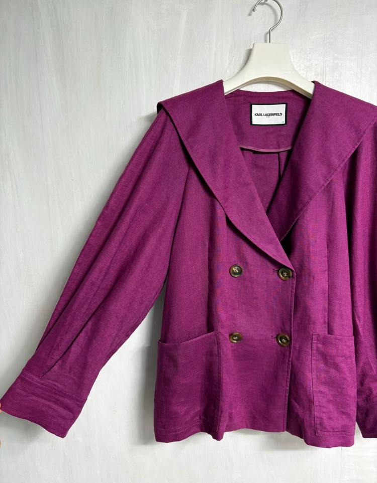 칼라거펠트 세일러 카라 마 100% 자켓 이미지