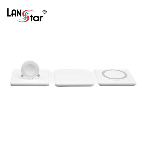 랜스타 맥세이프 무선충전기 3in1 여행용 무선 충전 패드 LS-A3IN1 미개봉 새상품 판매합니다. 이미지