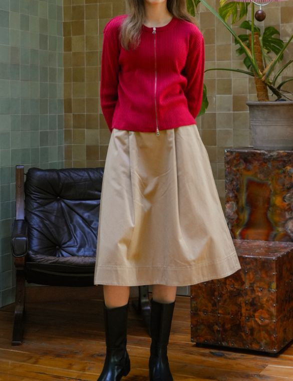 레드 투웨이 집업니트 가디건 이미지