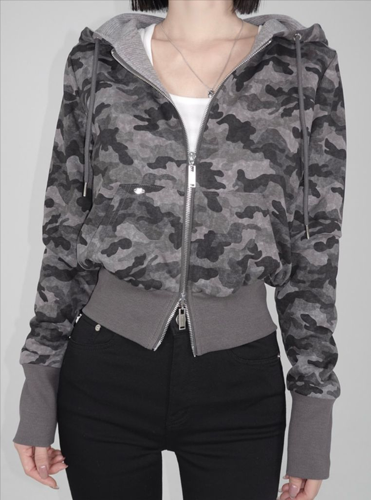 (새상품) 페일제이드 카모 와플 후드집업 챠콜 차콜 이미지