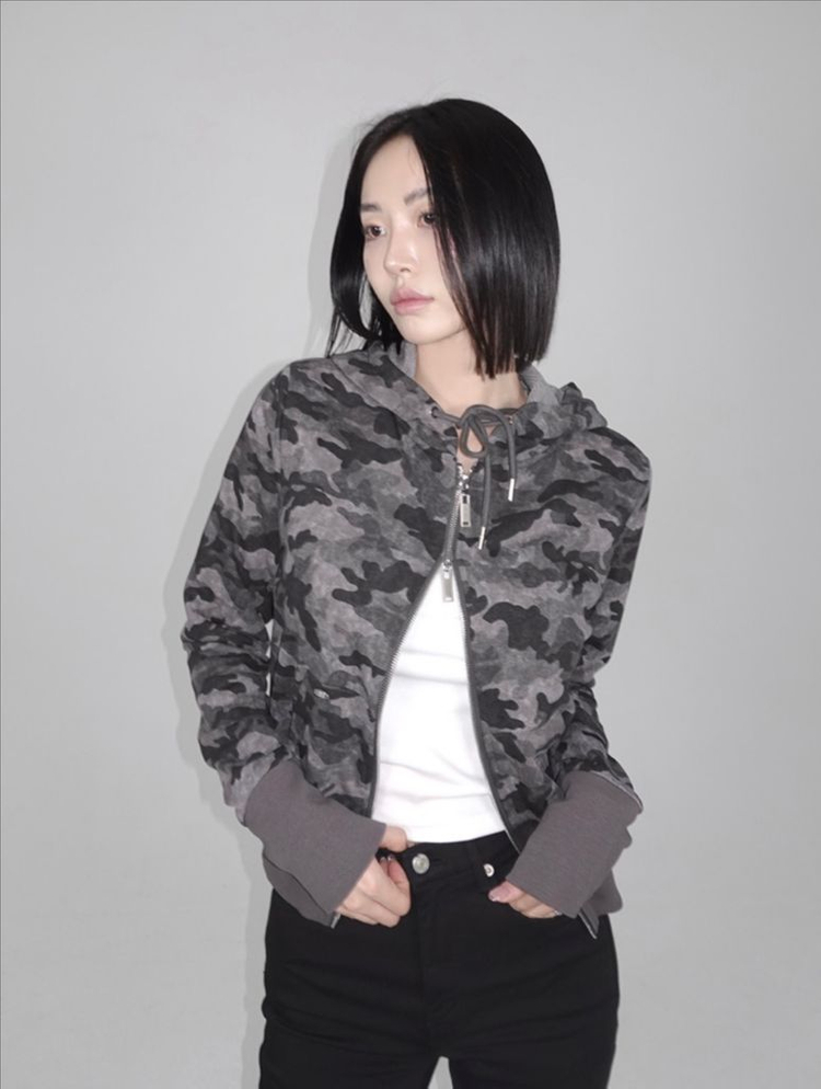 (새상품) 페일제이드 카모 와플 후드집업 챠콜 차콜 이미지