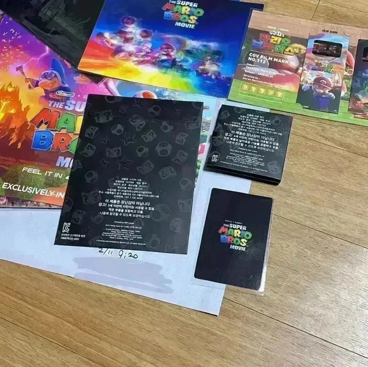 슈퍼마리오 4DX포스터 아트카드 필름마크 버섯왕국 스티커뱃지 오리지널티켓 이미지
