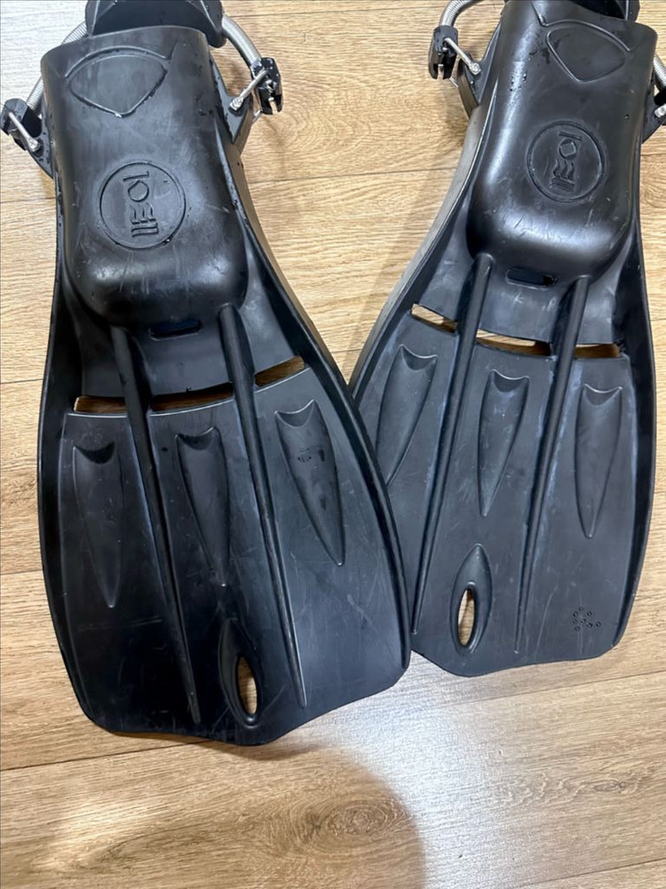 스쿠버다이빙 포스엘리먼트 제트핀 블랙 M사이즈(텍핀 포함) 이미지