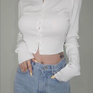 (새상품) 페일제이드 2024 레이온 썸머 가디건 화이트 이미지