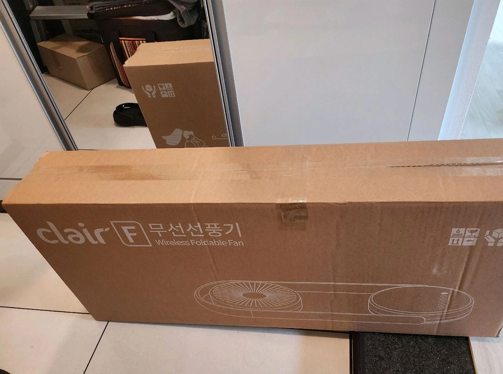 클레어 무선 선풍기 새상품 노란색 보관가방 이미지