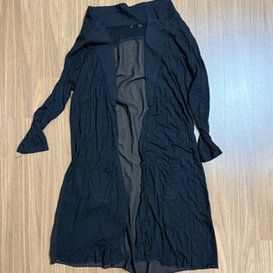 블랙 롱 가디건 시스루 스타일 이미지