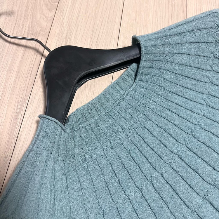 레디투웨어 R2W nouvo 누보 니트 탑 레투 골지 리브 립 반팔 블루 여름 올드셀린 이미지