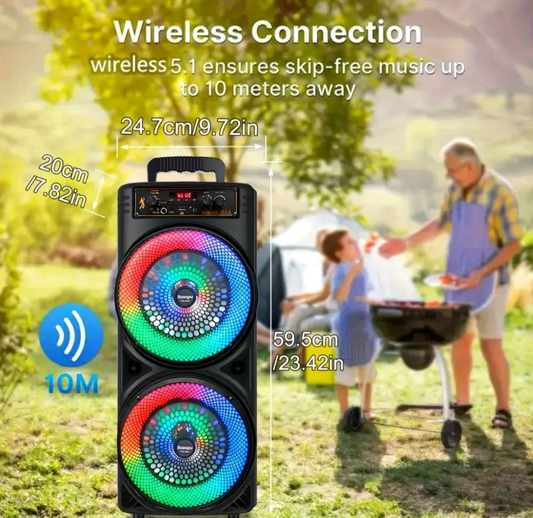 다기능 대형 블루투스 스피커 노래방 스피커 라디오 스피커 새제품 이미지