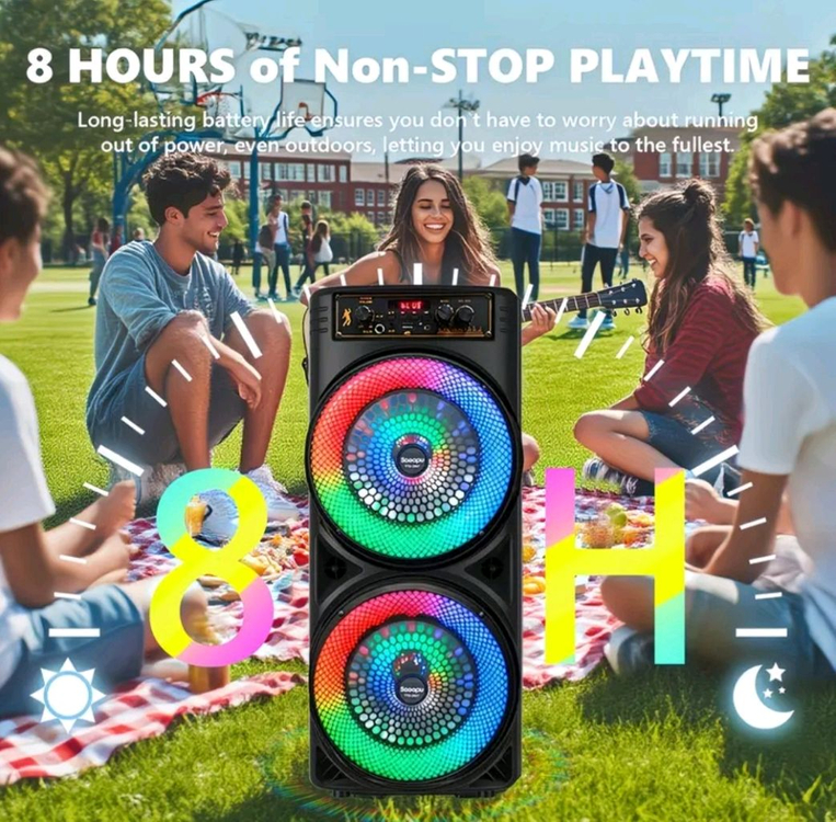 다기능 대형 블루투스 스피커 노래방 스피커 라디오 스피커 새제품 이미지