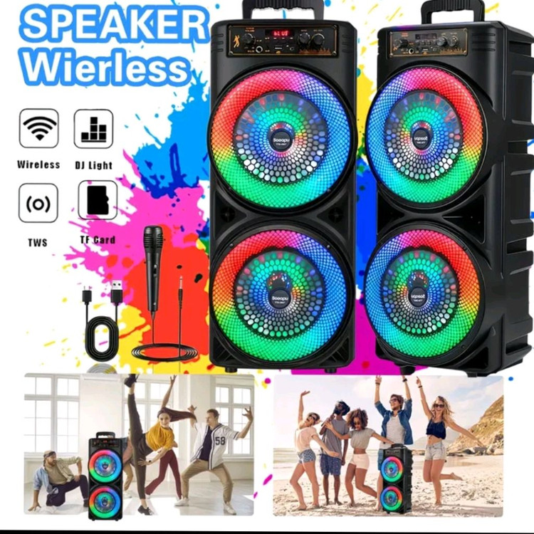 다기능 대형 블루투스 스피커 노래방 스피커 라디오 스피커 새제품 이미지