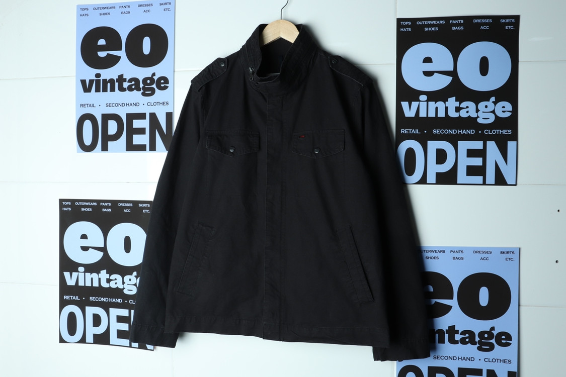 (XL-2XL) 리바이스 집업 바람막이 점퍼자켓 블랙 이미지