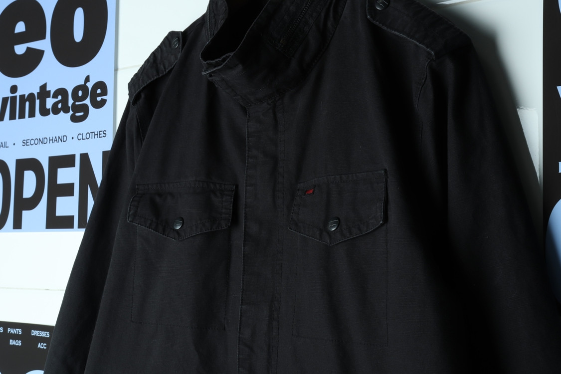 (XL-2XL) 리바이스 집업 바람막이 점퍼자켓 블랙 이미지