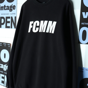 (XL-2XL) FCMM 맨투맨 티셔츠 블랙 빅로고 이미지