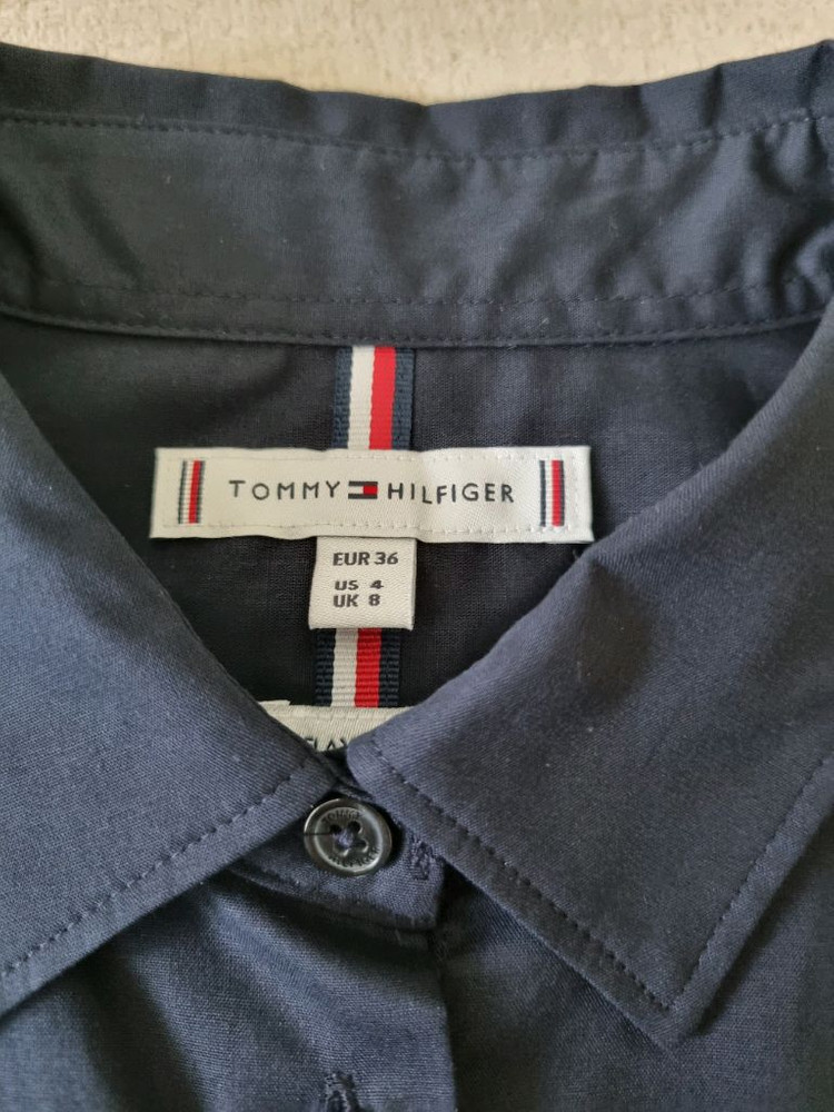 (새상품)타미힐피거 relaxed fit 진네이비 반팔셔츠. 36사이즈 이미지