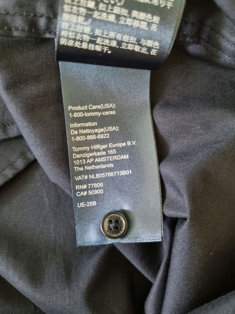 (새상품)타미힐피거 relaxed fit 진네이비 반팔셔츠. 36사이즈 이미지