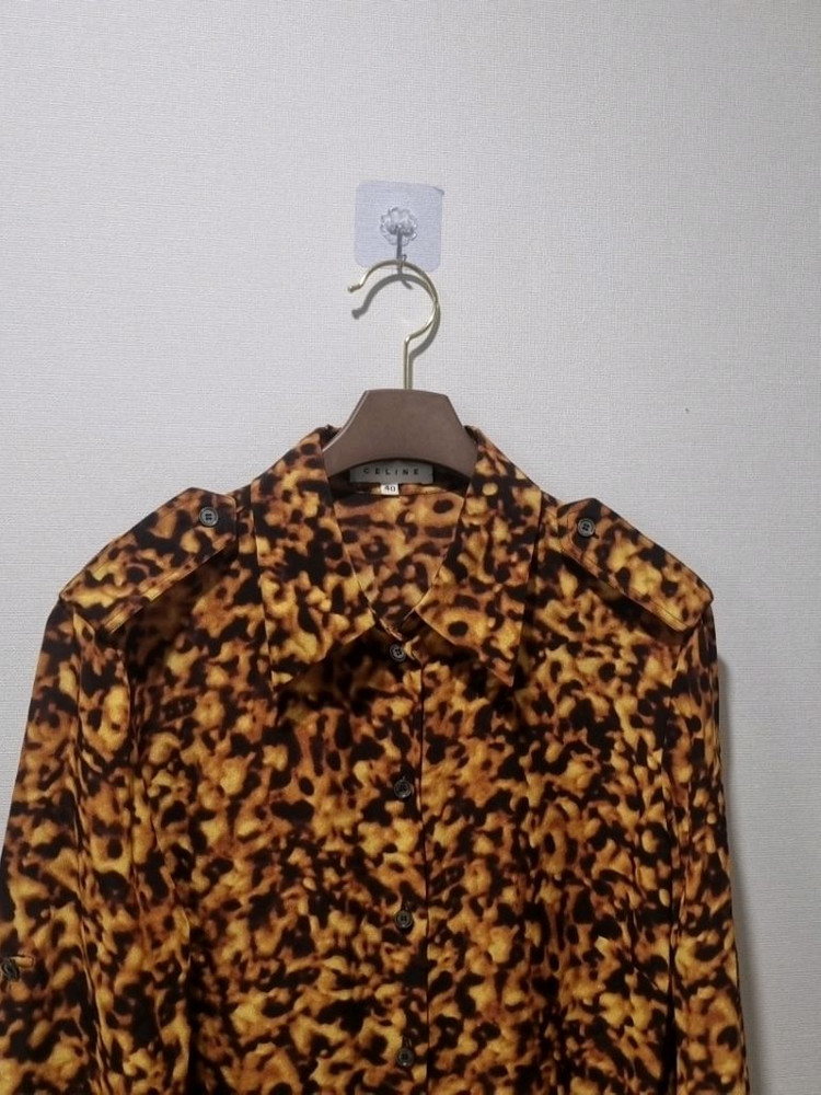 셀린느 레오파드 실크100 셔츠 블라우스 이미지