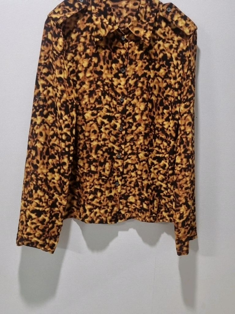 셀린느 레오파드 실크100 셔츠 블라우스 이미지