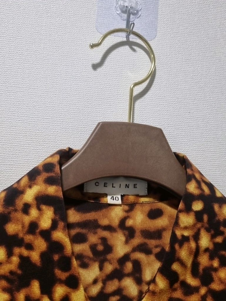 셀린느 레오파드 실크100 셔츠 블라우스 이미지